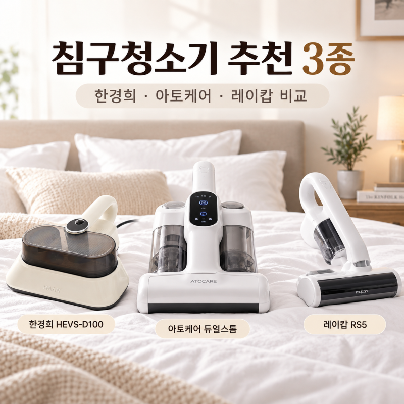 침구청소기 추천｜매일 이불 털었는데 청소 후 보고 놀랐습니다, 한경희·아토케어·레이캅 3....