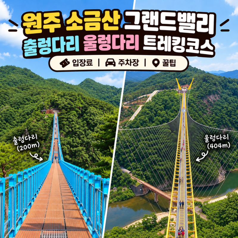 원주 소금산 그랜드밸리 출렁다리 울렁다리 트레킹코스 입장료 주차장 꿀팁