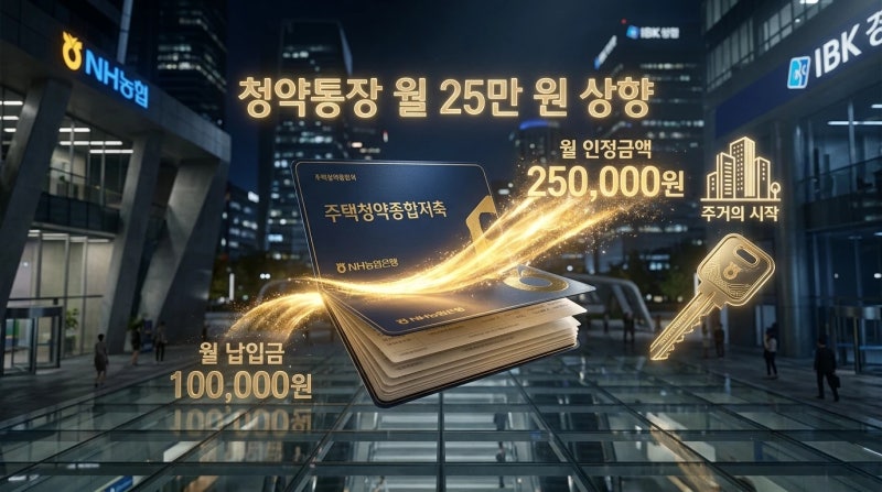 청약통장 월 인정액 25만원으로 올랐는데 기존 10만원 자동이체 당장 바꿔야 하나요? (공공분....