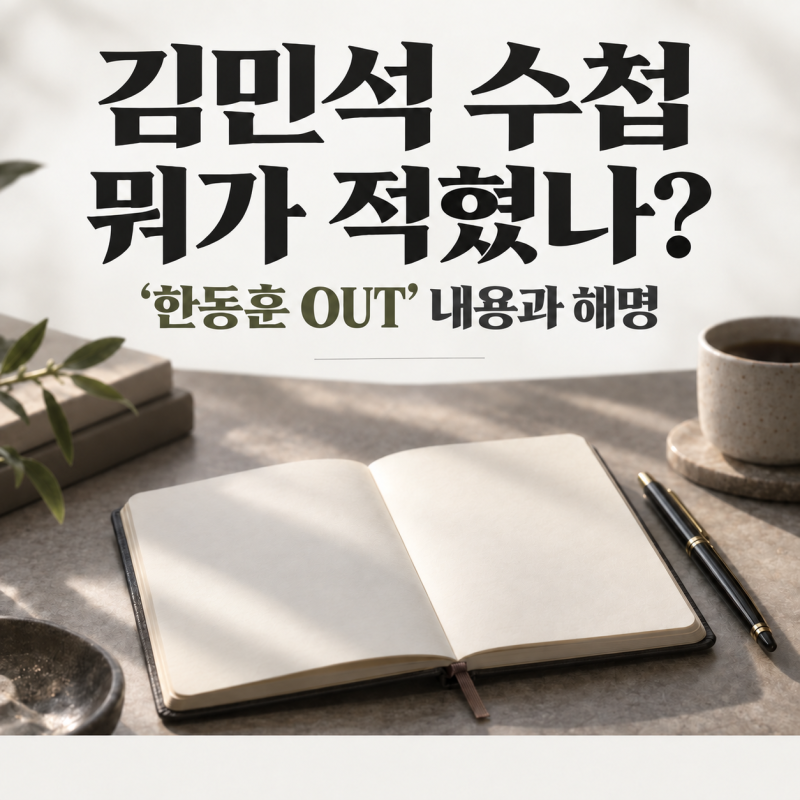 김민석 수첩 ‘한동훈 OUT’ 뜻은? 메모 내용과 해명 정리