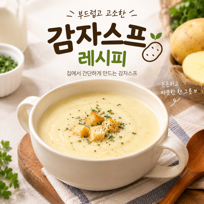 감자스프 레시피 부드럽고 고소한 감자스프 만들기