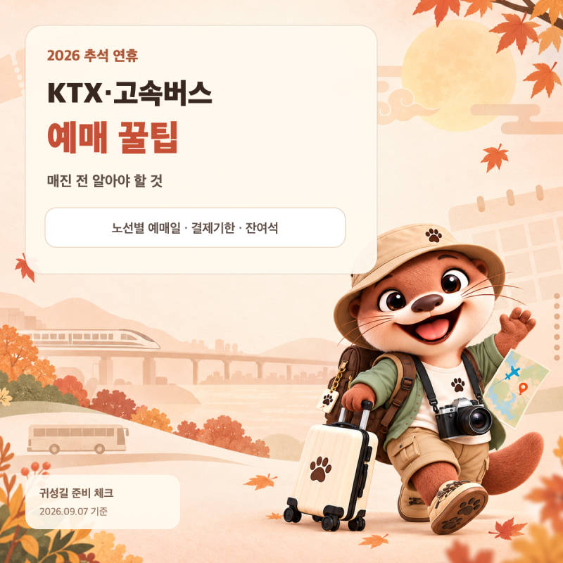 2026 추석 KTX·고속버스 예매 꿀팁, 매진 전 체크