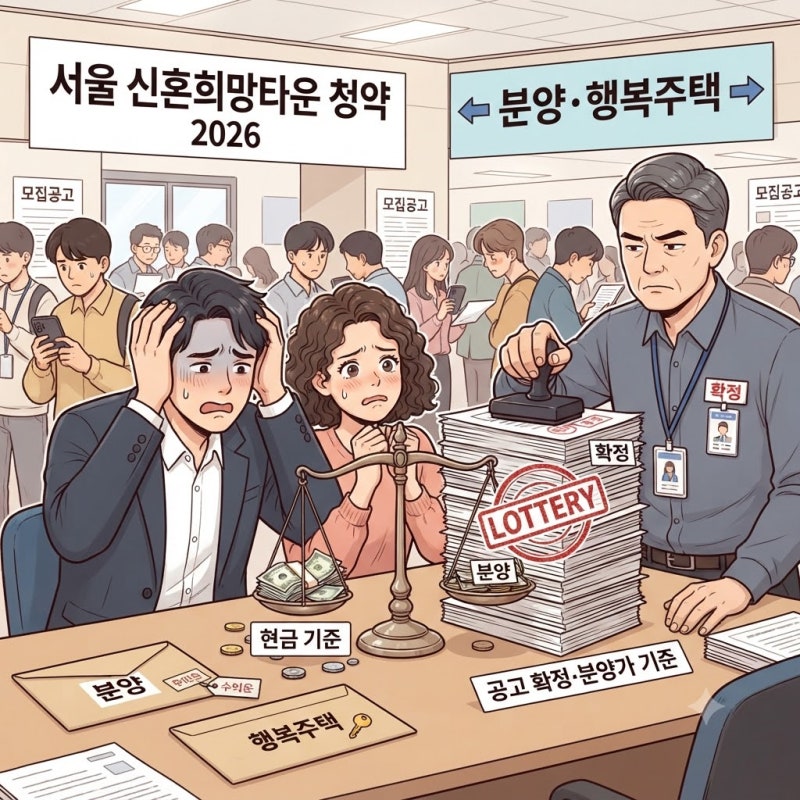 서울 신혼희망타운 청약 일정 2026, 날짜보다 먼저 갈리는 분양·행복주택과 현금 기준