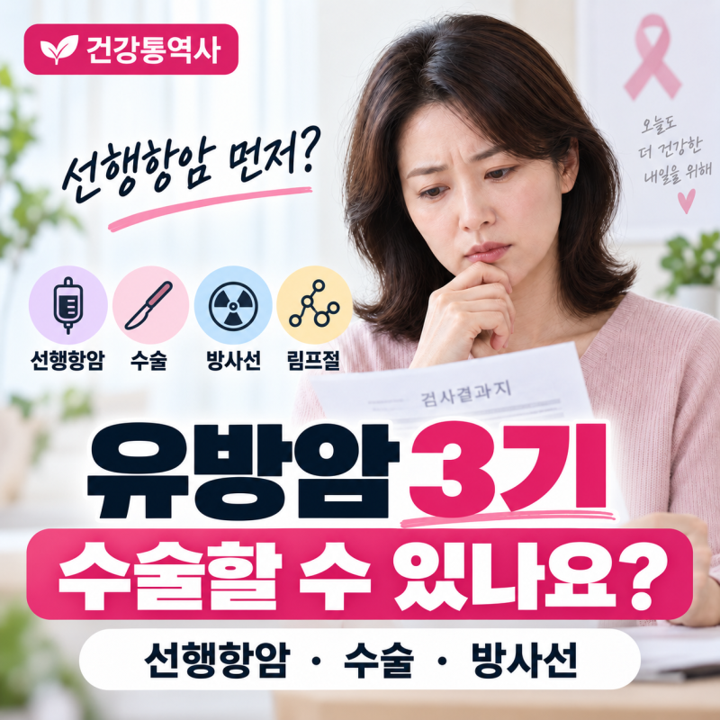 유방암 3기 치료는 어떻게 할까? 수술할 수 있나요? 선행항암·수술·방사선치료 기준