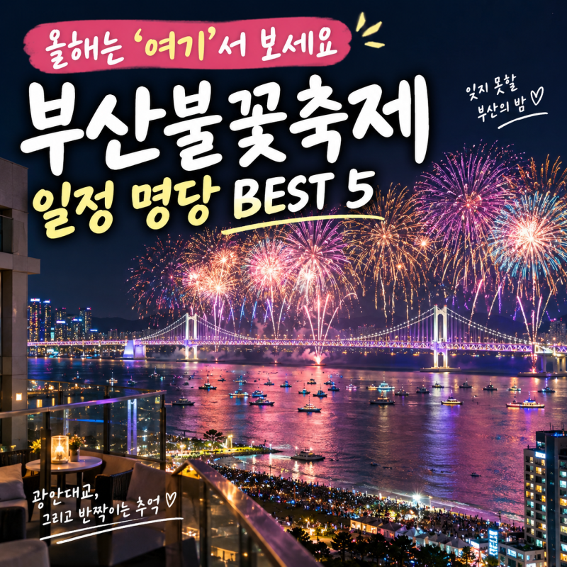 올해는 '여기'서 보세요 부산 광안리 불꽃축제 일정 명당 BEST 5