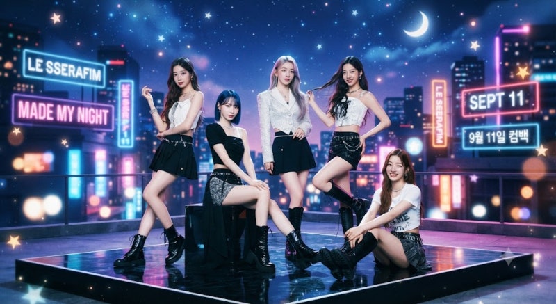 LE SSERAFIM's September 11th Comeback: 'Made My Night' Album Information and Schedule
