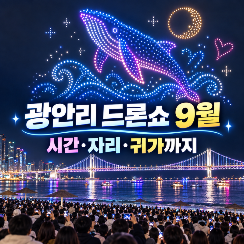 부산 광안리 M 드론라이트쇼 9월｜공연시간·관람 위치·지하철·우천취소