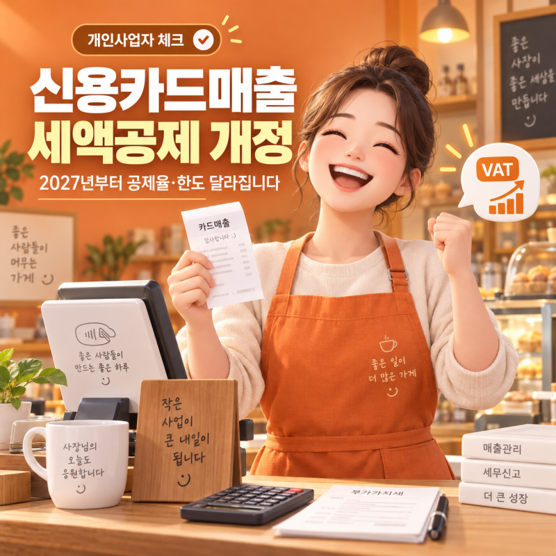 신용카드매출 세액공제 개정, 2027년부터 공제율·한도 달라집니다