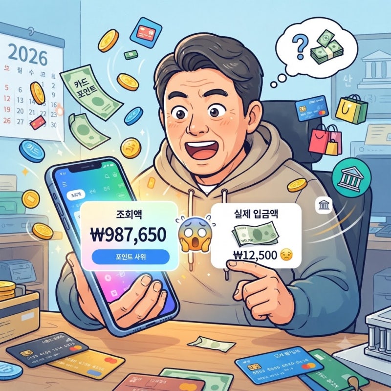 안 쓰는 카드 포인트 현금으로 받기, 조회액과 실제 입금액이 갈리는 조건 2026