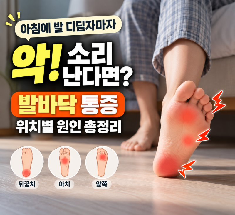 아침에 발 디딛자마자 악! 소리 난다면? 발바닥 통증 위치별 원인 총정리