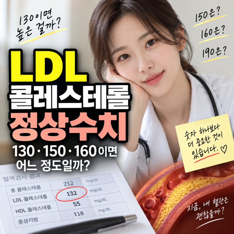LDL 콜레스테롤 정상수치, 130·150·160이면 어느 정도일까?
