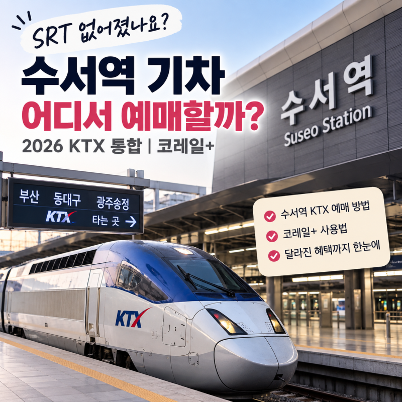 SRT 없어졌나요? 수서역 기차 어디서 예매할까｜2026 KTX 통합·코레일+