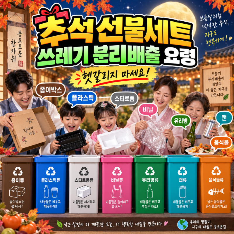 추석 선물세트 쓰레기 분리배출 요령: 부직포 가방·과일 완충재·아이스팩 버리는 법 총정리