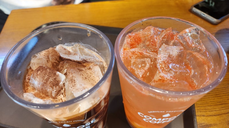 컴포즈커피 메뉴 추천 제주 한라봉 자몽에이드 & 바닐라크림라떼 내돈내산 솔직 후기! ☕ 가....
