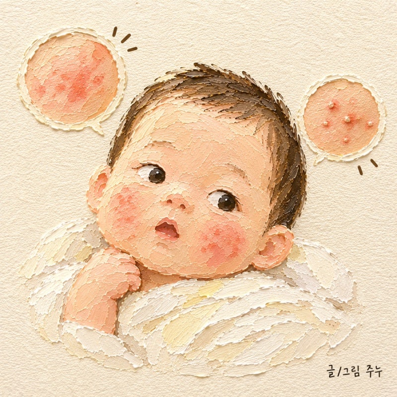 신생아 얼굴 오돌토돌, 태열일까 신생아 여드름일까?