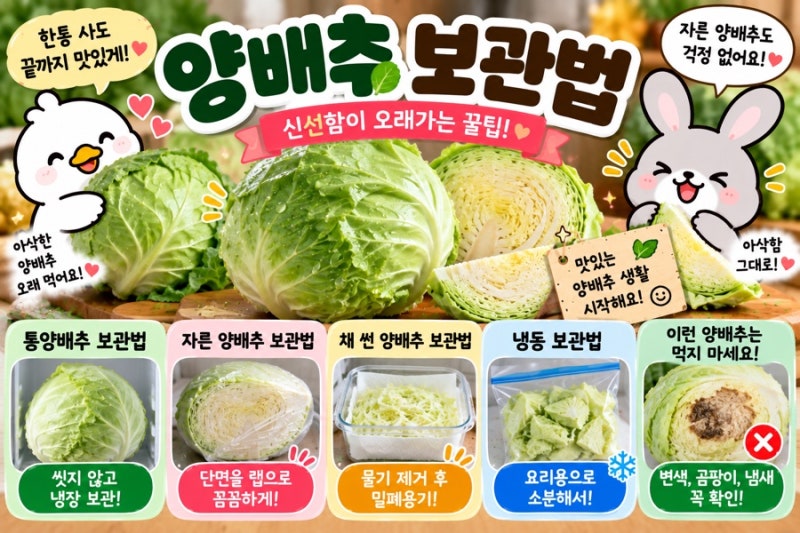 양배추 보관법, 자른 양배추도 오래 신선하게 보관하는 방법