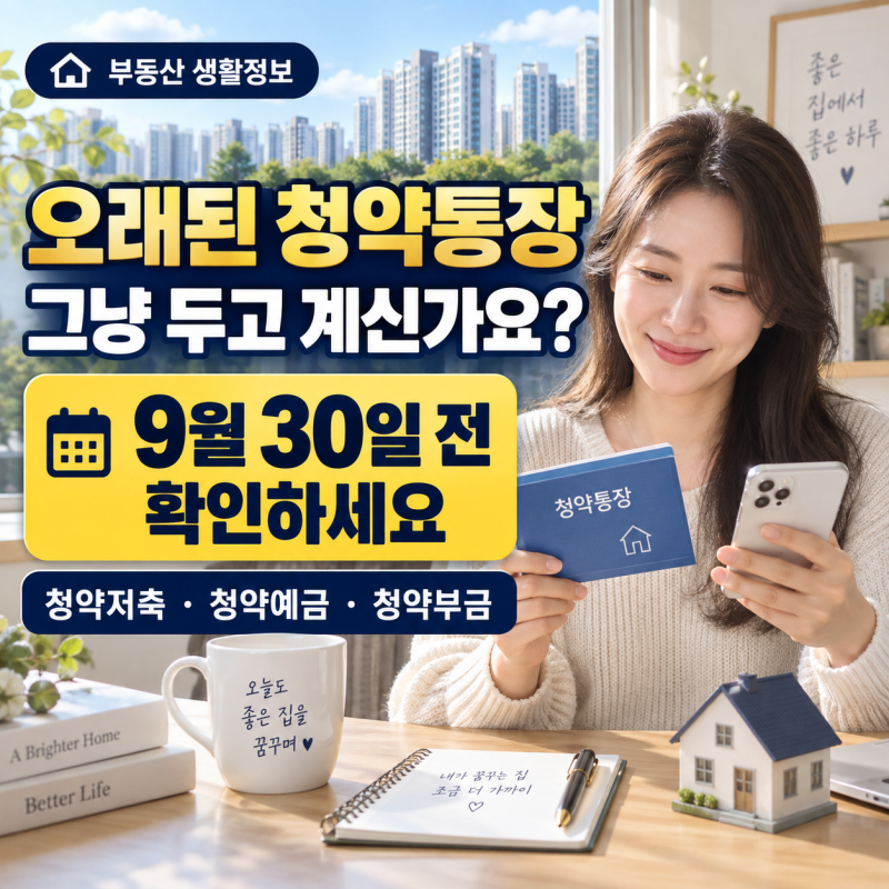 오래된 청약통장 그냥 두고 계신가요?9월 30일 전 꼭 확인하세요｜주택청약종합저축 전환