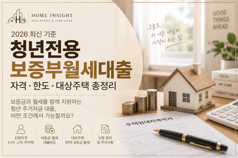 보증금 대출 받고 월세도 지원받는 청년전용 보증부월세대출｜2026 조건 · 한도 · 가능주택
