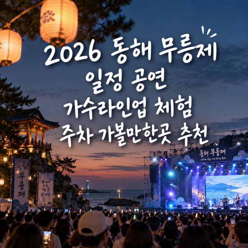 2026 동해 무릉제 일정 공연 장민호 가수라인업 체험 주차 가볼만한곳 추천