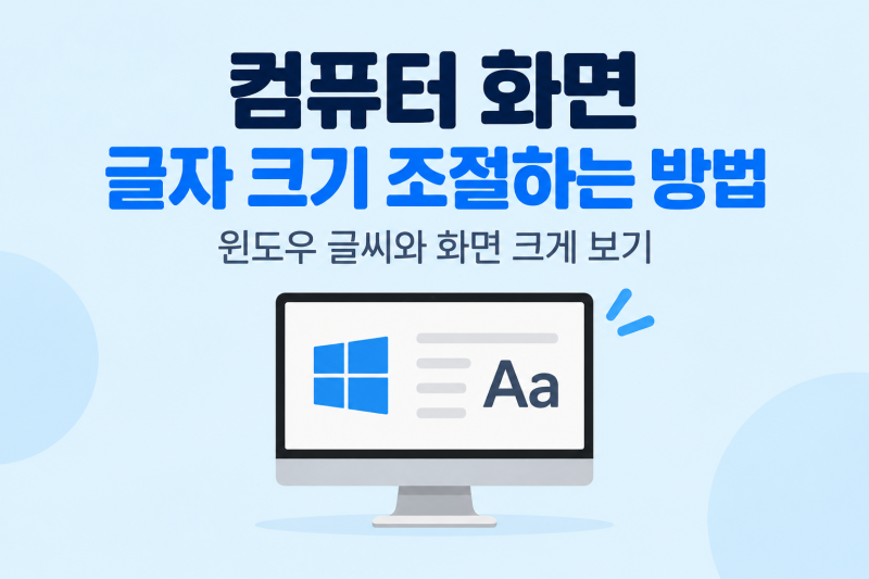 컴퓨터 화면 글자 크기 조절하는 방법｜윈도우 글씨와 화면 크게 보기