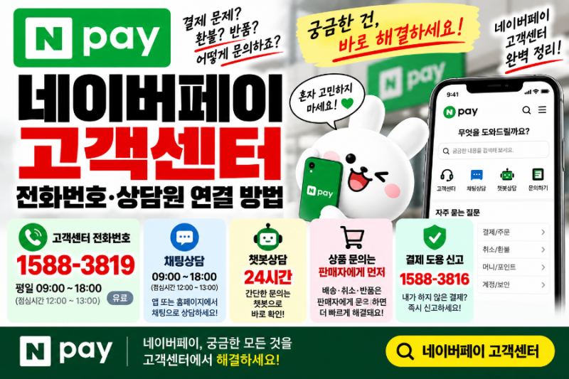 네이버페이 고객센터 전화번호｜상담원 연결·채팅 문의 방법