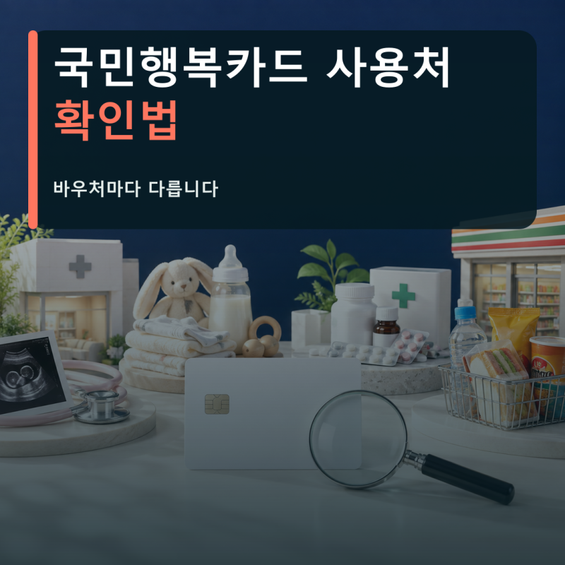 국민행복카드 사용처, 아무 매장에서나 결제되는 카드가 아닙니다｜바우처별 확인법