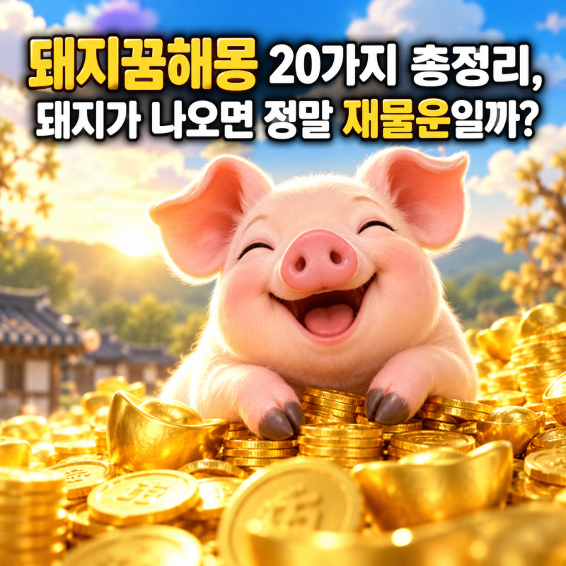 돼지꿈해몽 20가지 총정리, 돼지가 나오면 정말 재물운일까?