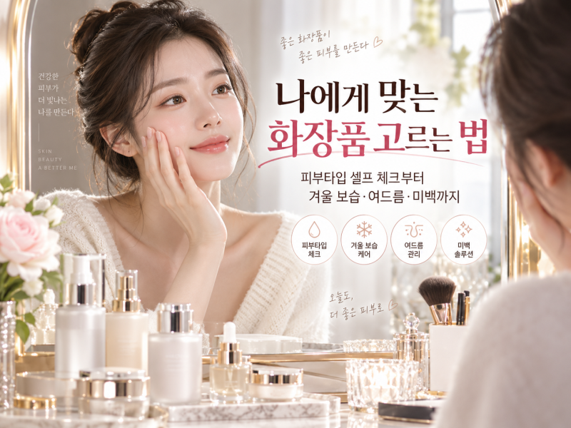 나에게 맞는 화장품 고르는 법｜건성·지성·민감성 피부 셀프 체크부터 겨울 보습·여드름·....