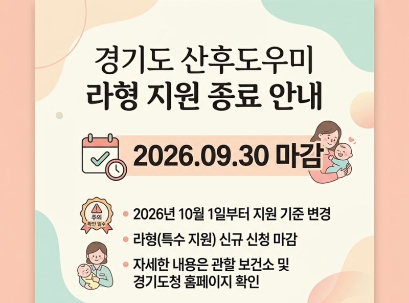 경기도 산후도우미 라형 지원금 폐지? 출산 예정일 몇 일까지 신청 가능할까?