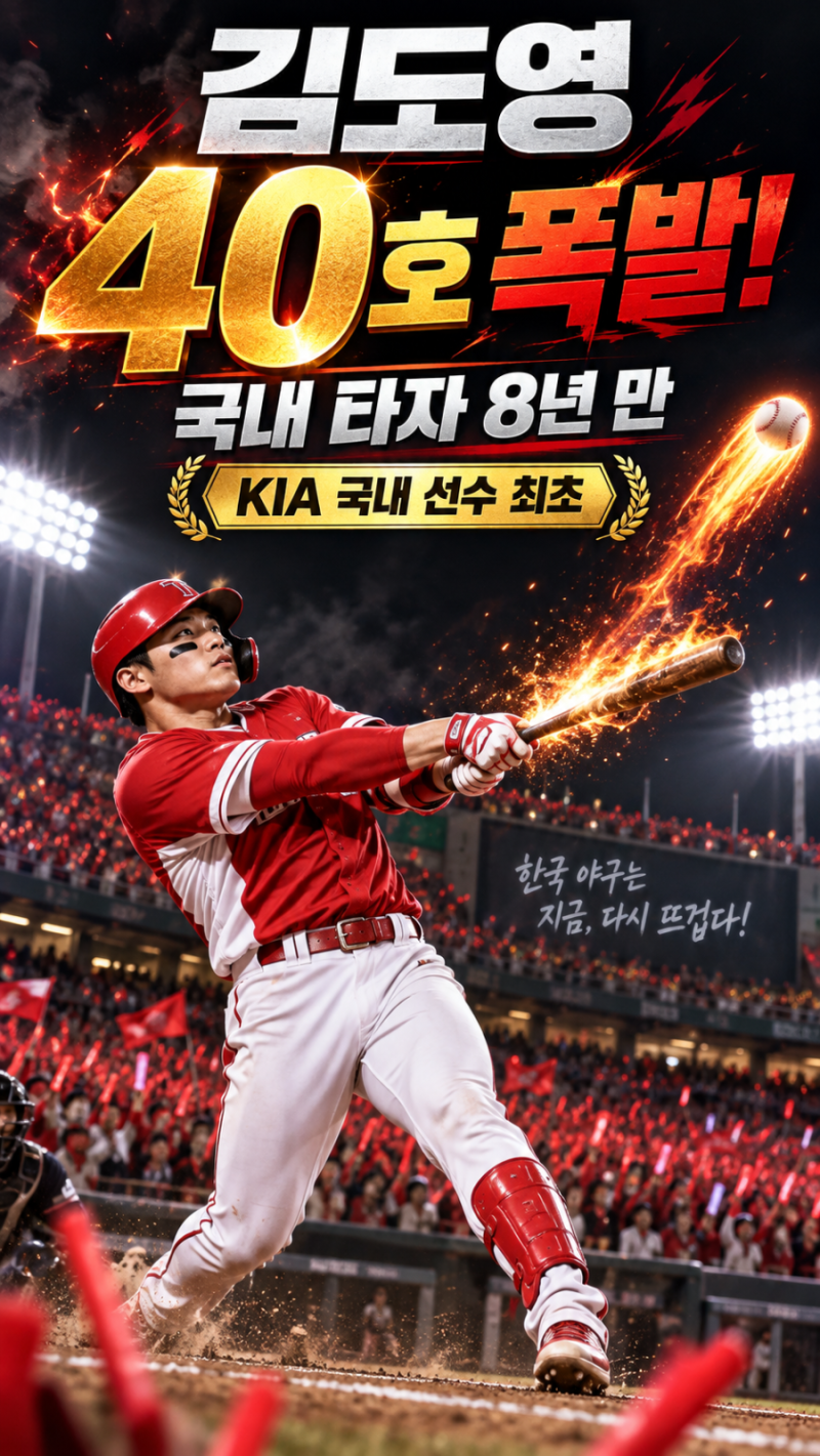 2026년9월8일 13일 아홉수 끝났다!!기아타이거즈 김도영 시즌 40호 홈런 순간...