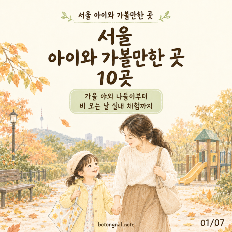 서울 아이와 가볼만한 곳 10곳｜가을 야외 나들이·실내 체험