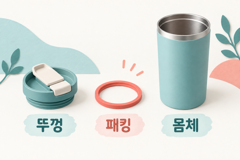 텀블러 세척, 뚜껑과 패킹까지 분리해 말리는 방법
