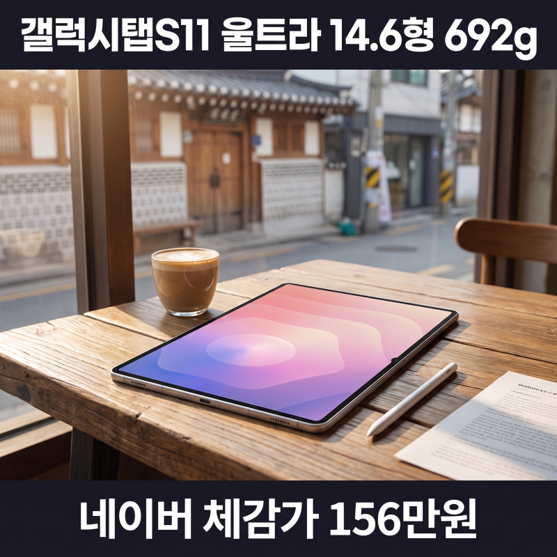 갤럭시탭S11 울트라 SM-X930 14.6형 692g, 태블릿이 노트북보다 가볍습니다