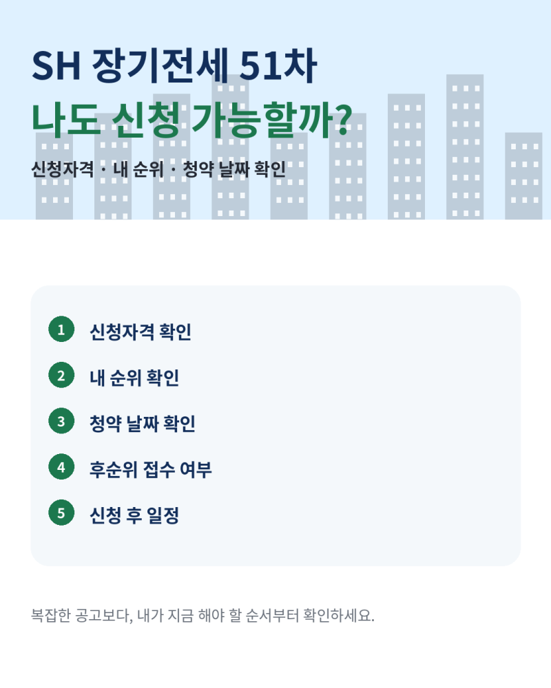 SH 장기전세 51차 나도 신청 가능할까? 신청자격·내 순위·청약 날짜 확인