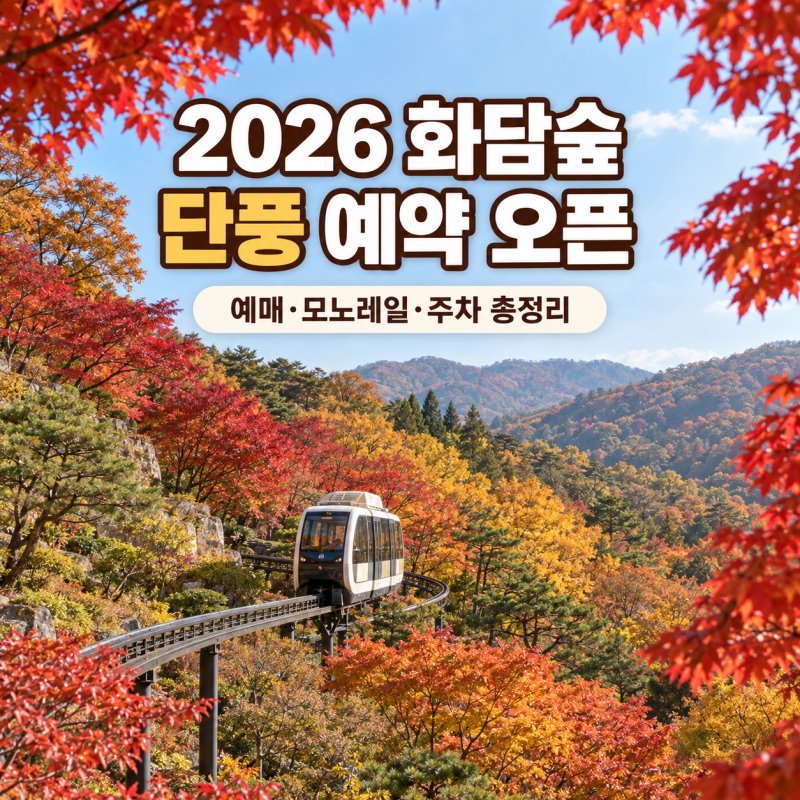 2026 화담숲 단풍 예약 오픈! 예매방법·모노레일 가격·주차 총정리