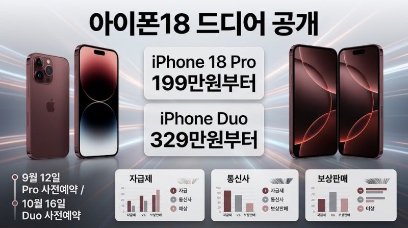 아이폰18 Pro·Pro Max·첫 폴더블 iPhone Duo 공개｜한국 가격부터 가장 저렴하게 사는 방법까지