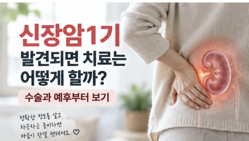 신장암1기 발견되면 치료는 어떻게 할까? 수술과 예후부터 보기