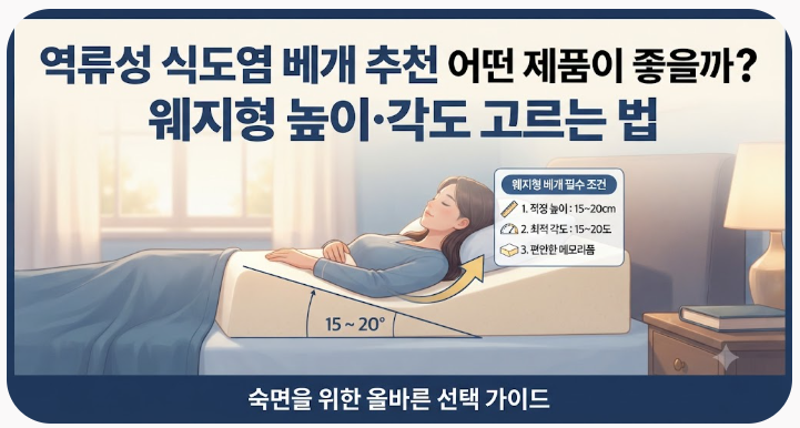 역류성 식도염 베개 추천 어떤 제품이 좋을까? 웨지형 높이·각도 고르는 법