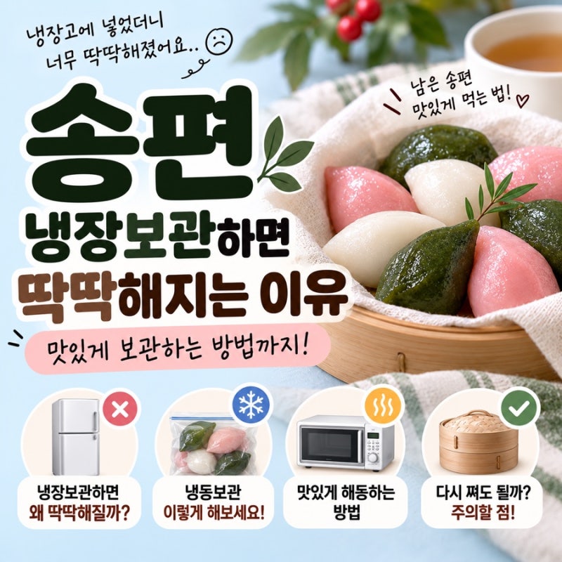 송편 냉장보관하면 딱딱해지는 이유｜맛있게 보관하는 방법