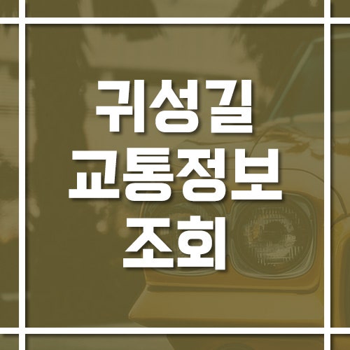 추석 귀성길 정체 실시간 교통 정보 조회 방법 (CCTV, 우회 경로)