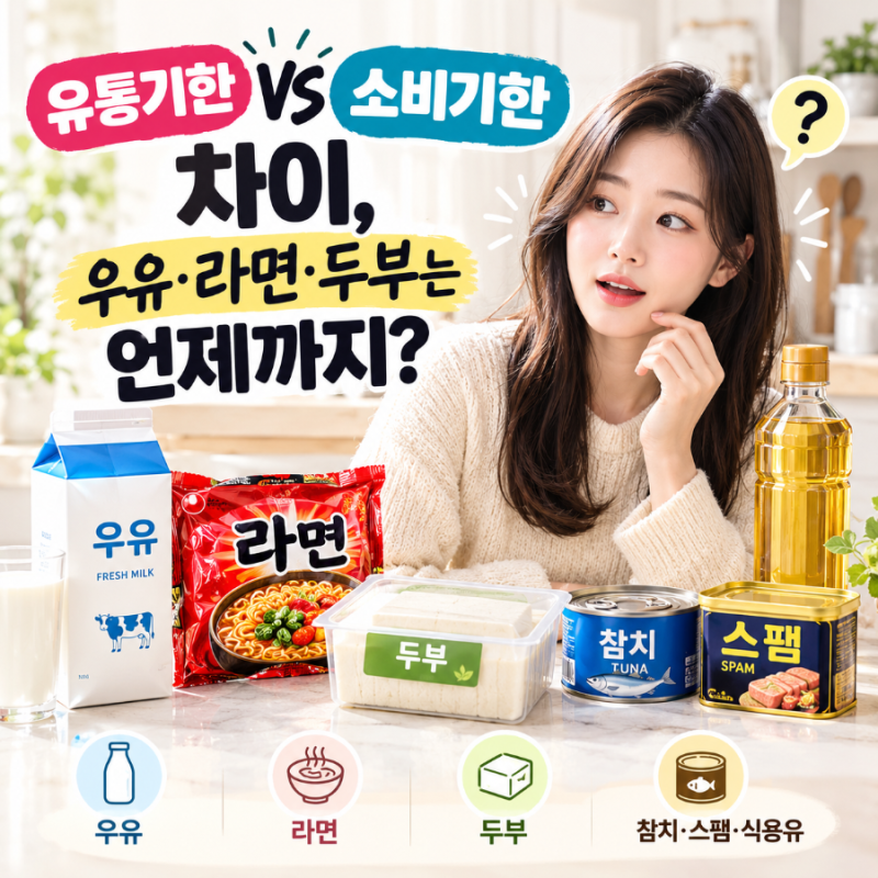 유통기한 소비기한 차이, 우유·라면·두부는 언제까지?