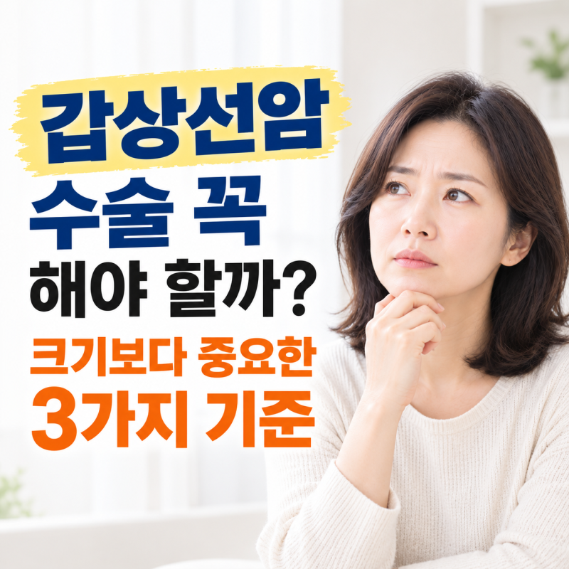 갑상선암 수술 꼭 해야 할까? 크기보다 중요한 3가지 기준