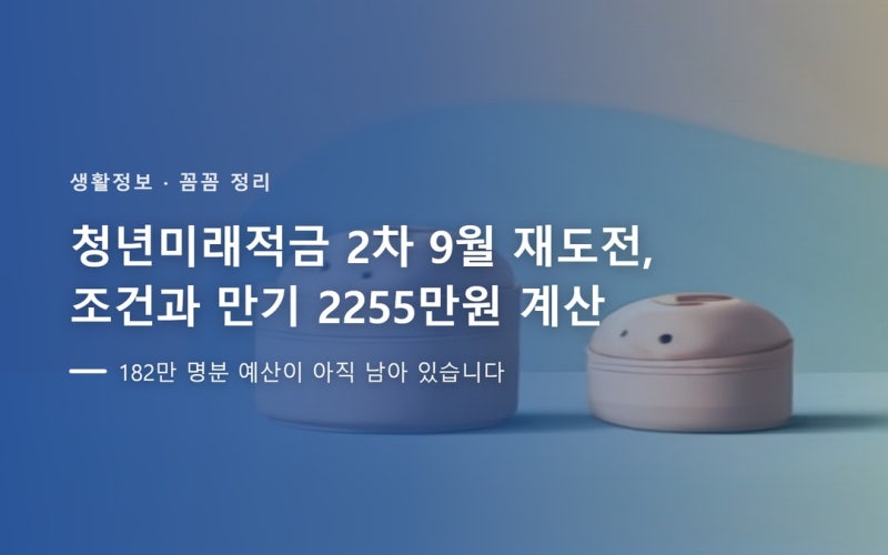 청년미래적금 2차 9월 재도전, 조건과 만기 2255만원 계산