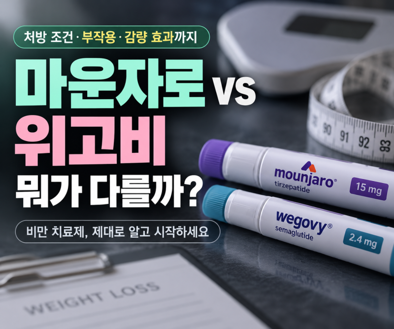 마운자로 처방 조건 부작용 위고비 차이점 및 감량 효과 비교