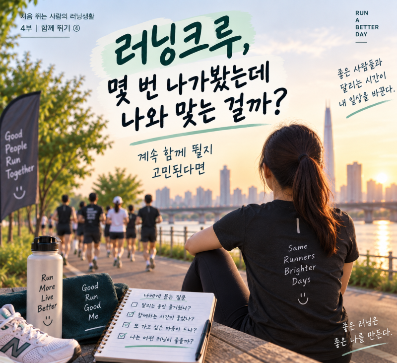 러닝크루, 몇 번 나가봤는데 나와 맞는 걸까? 계속 함께 뛸지 고민된다면