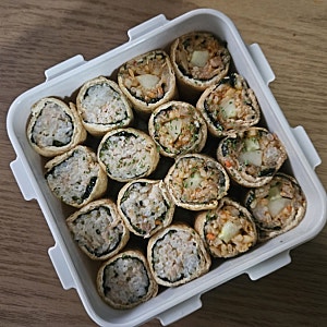 롤유부초밥 만들기 :: 반찬없을때 점심도시락으로 간편한 한끼식사로 딱!