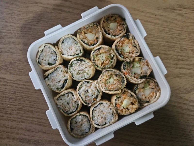 롤유부초밥 만들기 :: 반찬없을때 점심도시락으로 간편한 한끼식사로 딱!
