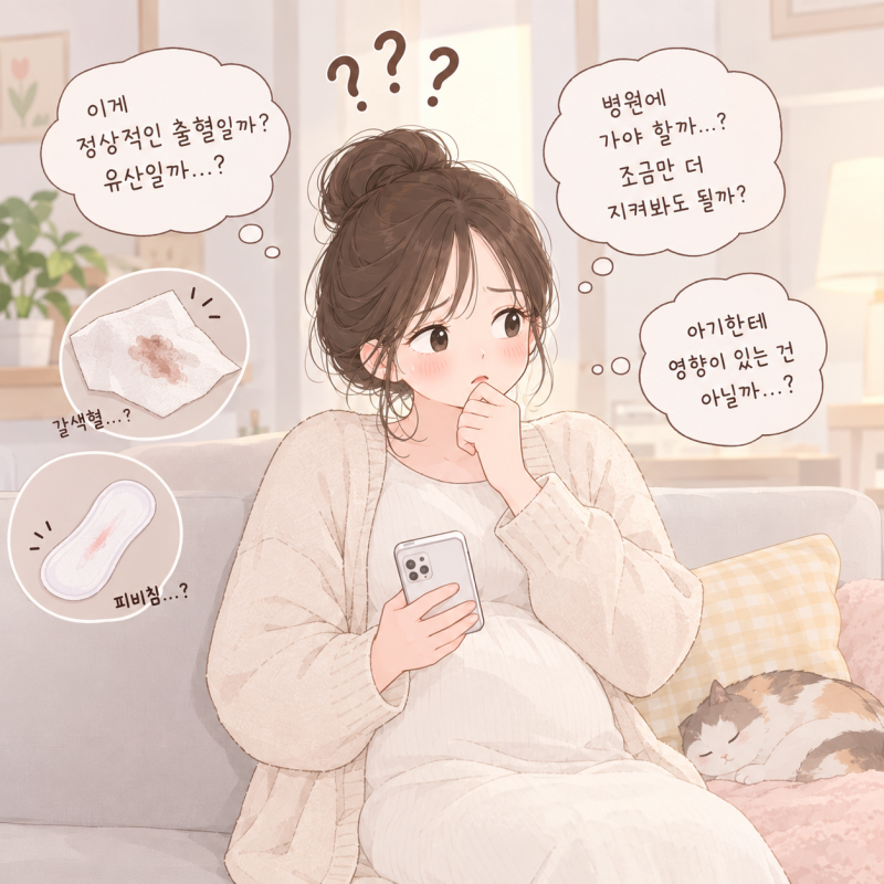 임신초기 출혈? 갈색혈의 원인? 임신6주차 실제 병원 다녀온 후기