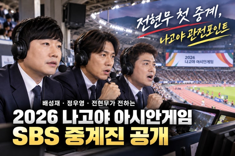 2026 나고야 아시안게임 SBS 중계진 공개, 배성재·정우영·전현무 역할 총정리