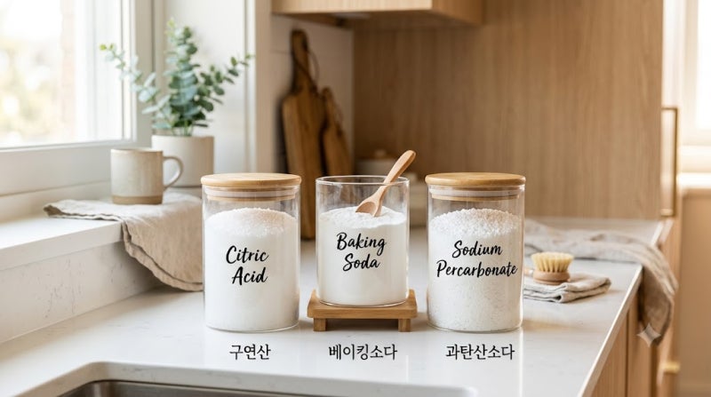 과탄산소다 베이킹소다 구연산 차이점과 천연 세제 살림 청소 꿀팁 완벽 정리